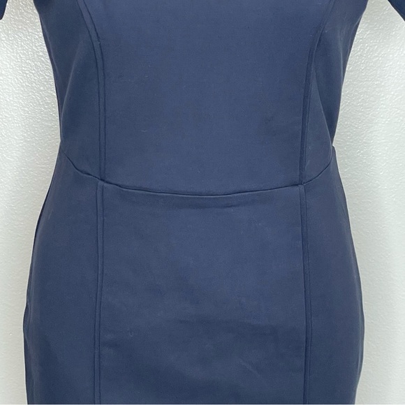 Brooks Brothers Navy Stretch Ponte Short Sleeve Sheath Dress - Picture 5 of 16